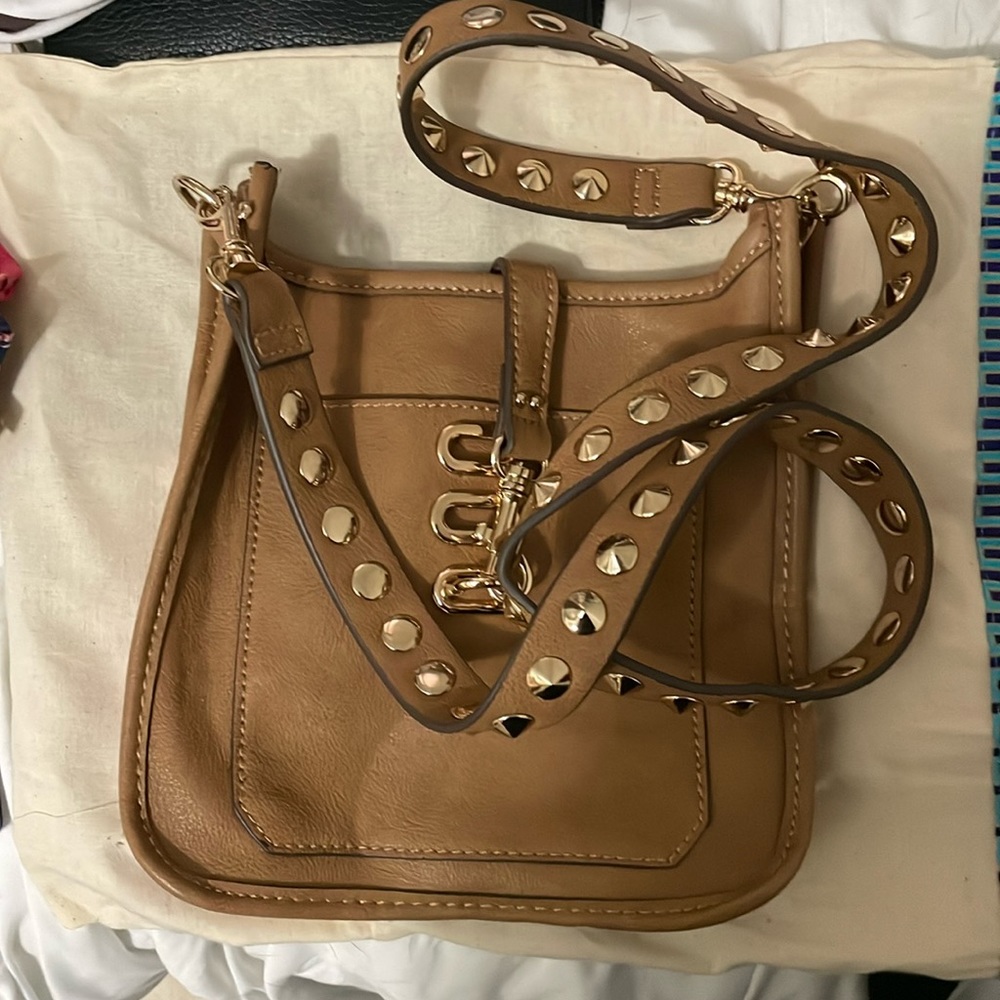 Steve Madden faux leather tan shoulder crossbody